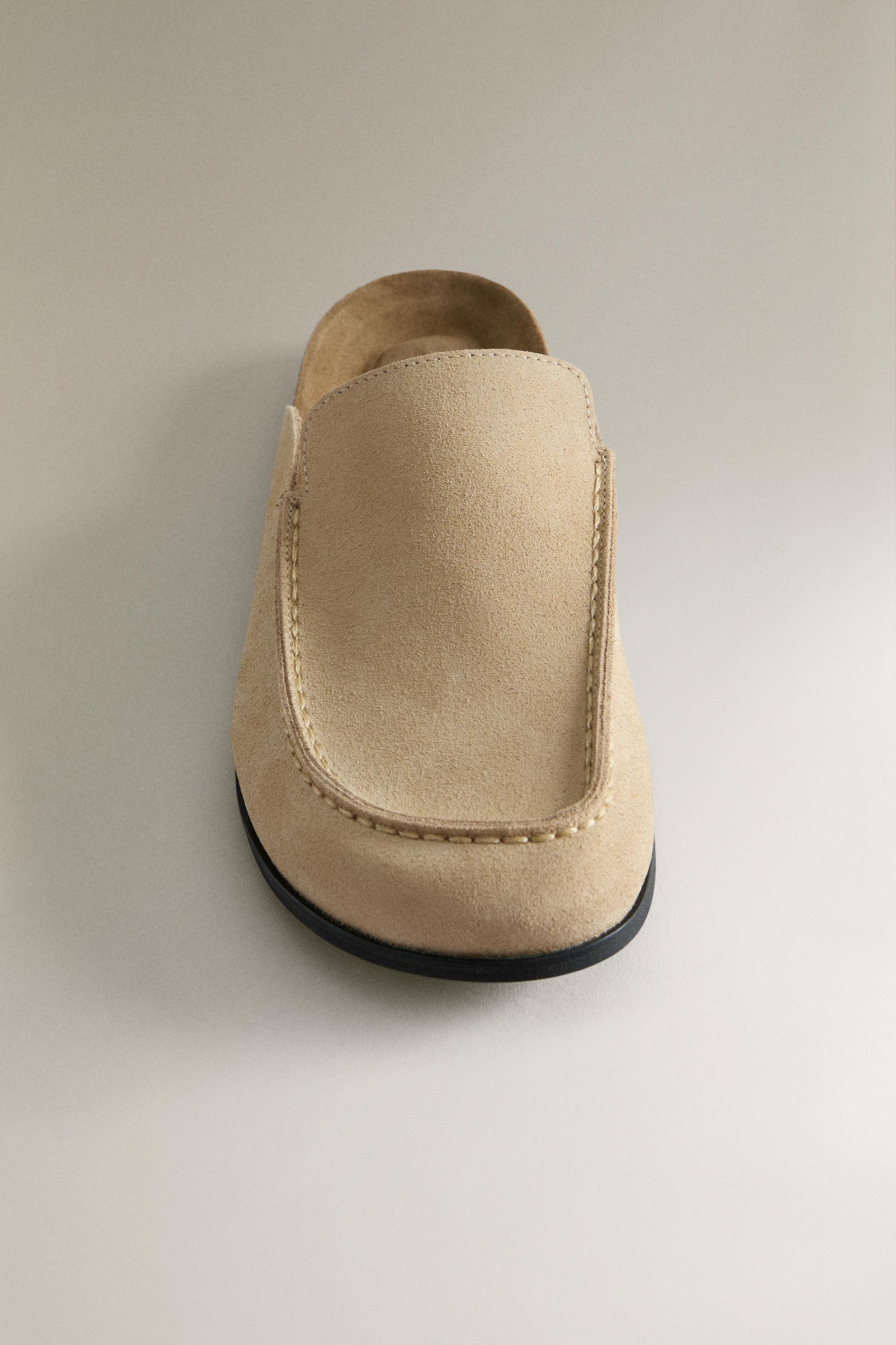 LEATHER MULE CLOG SLIPPERS